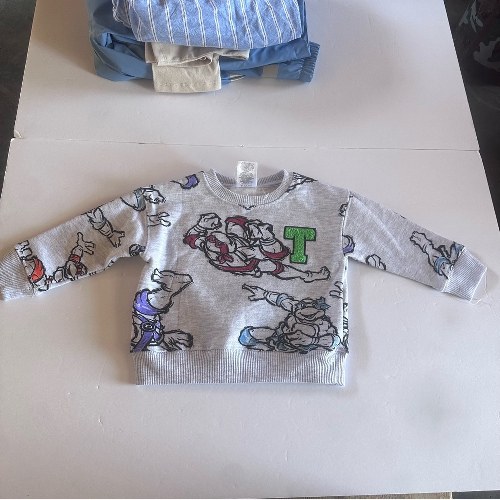 Nickelodeon Gray Sweatshirt with Colorful Graphics